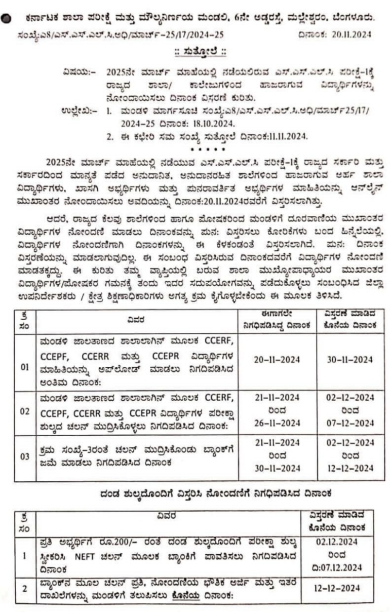 ರಾಜ್ಯದ ‘SSLC’ ವಿದ್ಯಾರ್ಥಿಗಳೇ ಗಮನಿಸಿ : `ಪರೀಕ್ಷೆ-1 ನೋಂದಣಿ’ ಕುರಿತು ಇಲ್ಲಿದೆ ಮುಖ್ಯ ಮಾಹಿತಿ